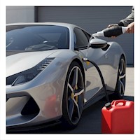 Kit Portatil para Combustible Blanco y Negro con Manguera Resistente Y+Post It